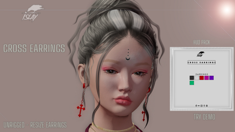 Second Life Marketplace - DEMO - Islay Store - Cross Earrings